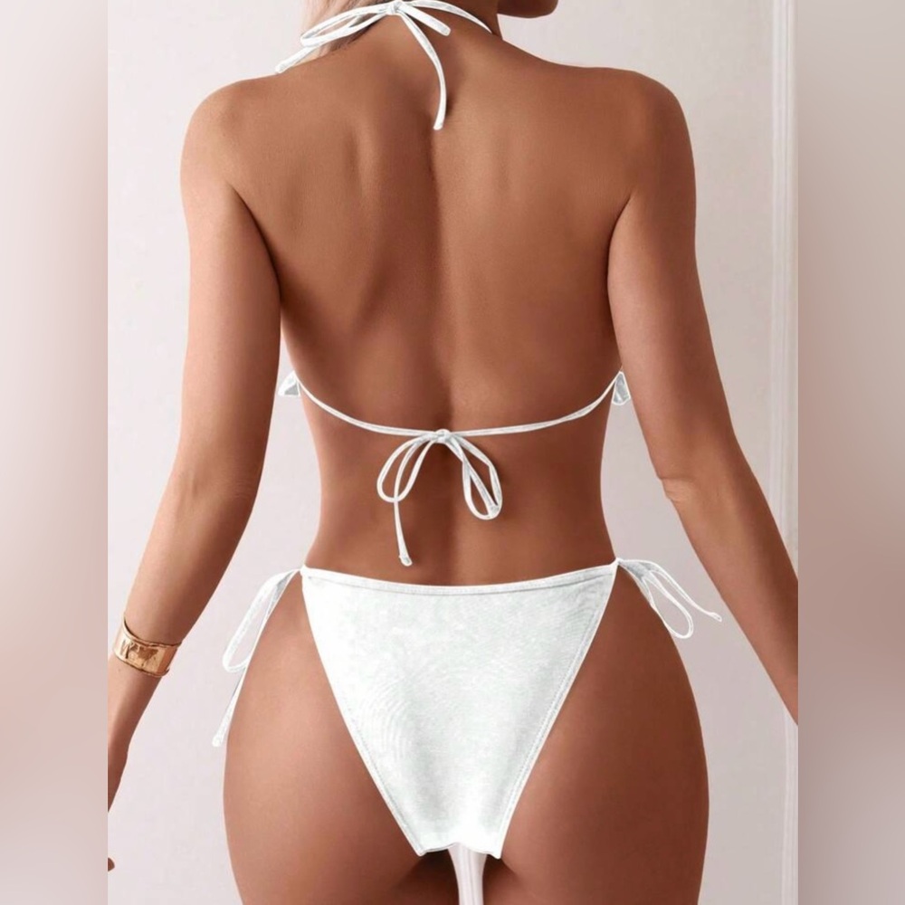 White Ruffled Bikini Set - Picture 2 of 5